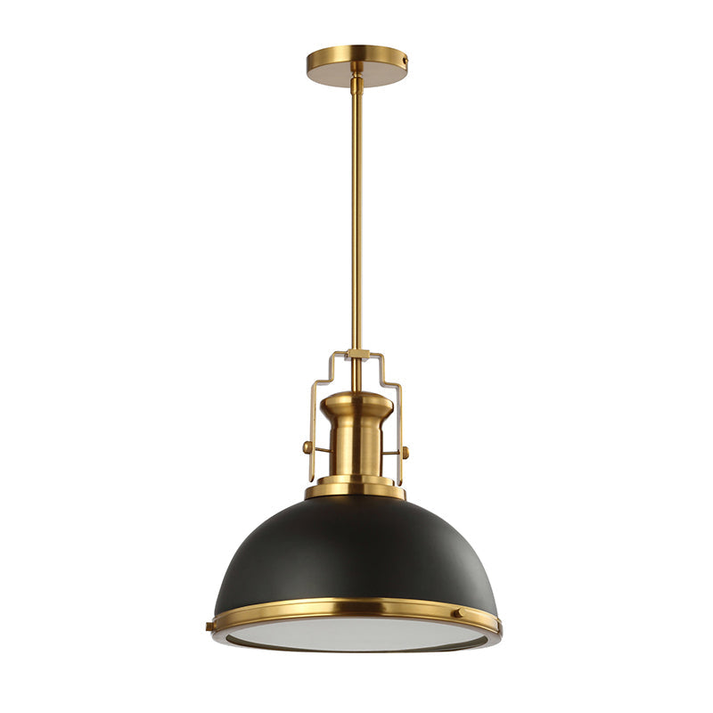 Staub Pendant Lamp - Vintage Brass & Frosted Glass Dome Pendant | Modern Kitchen Island Light