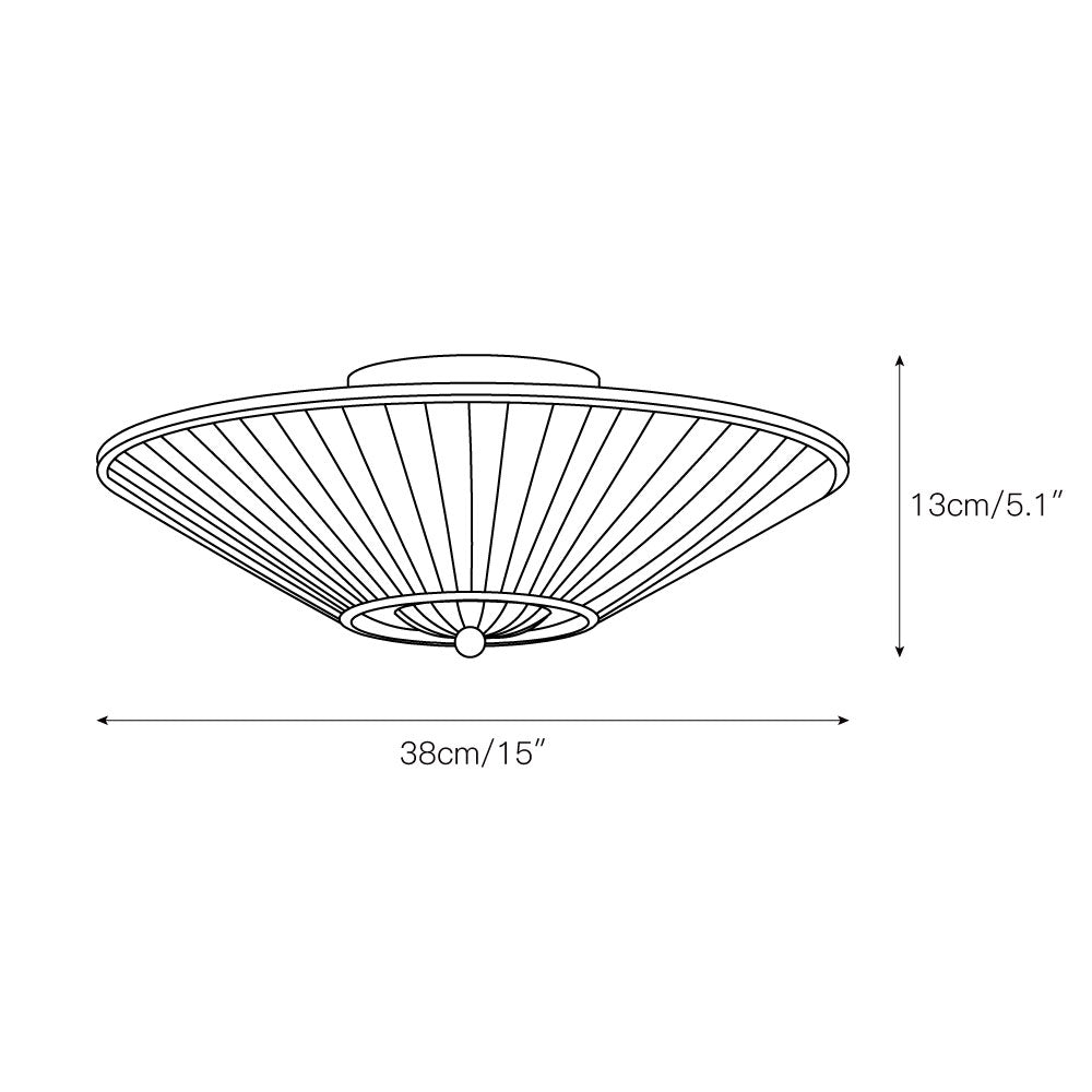 Stefanie Pleated Ceiling Lamp - Ivory White Fabric Flush Mount Light | Gold Accord Modern Ceiling Lamp