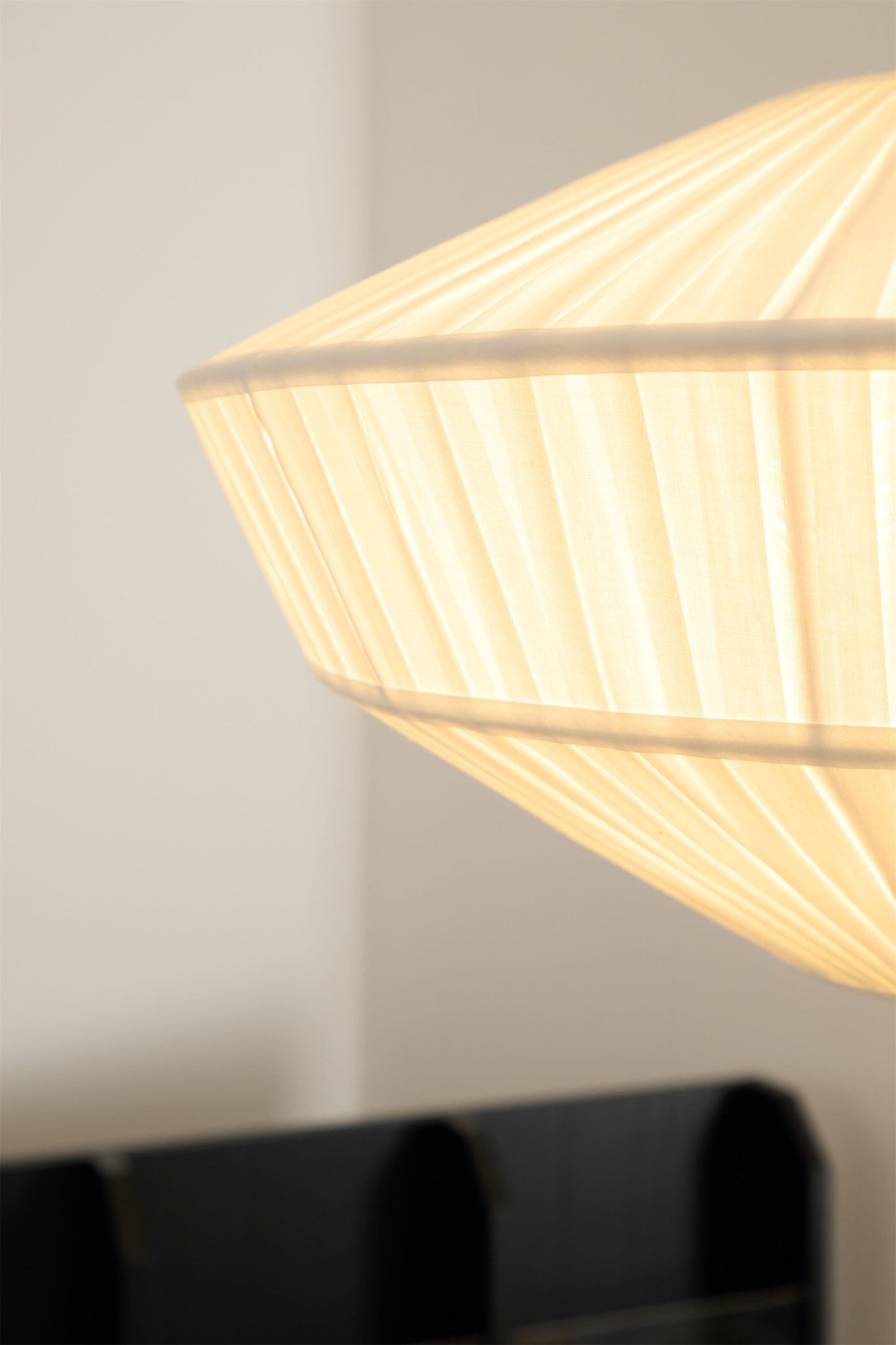 Stefanie Pleated Ceiling Lamp - Ivory White Fabric Flush Mount Light | Gold Accord Modern Ceiling Lamp