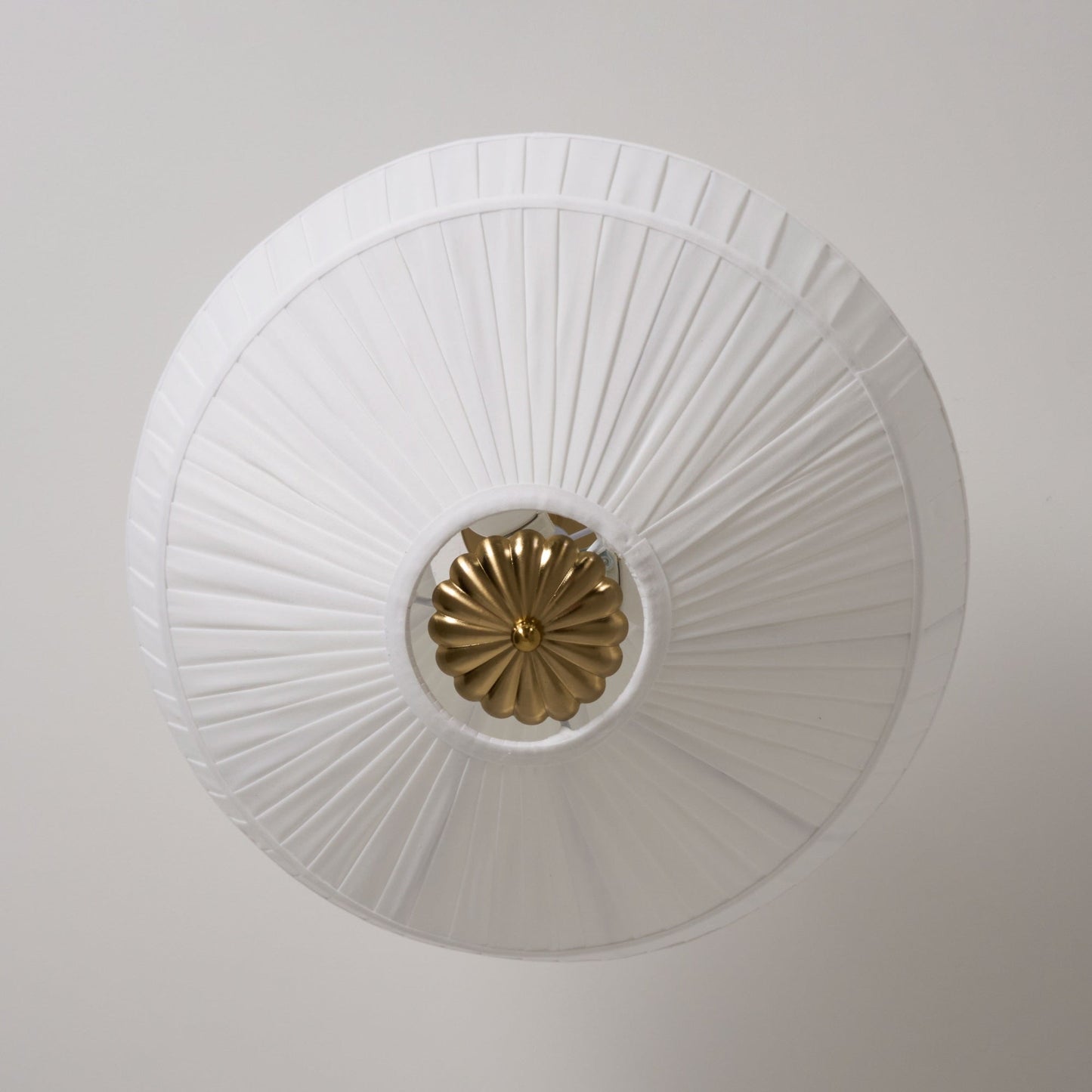 Stefanie Pleated Ceiling Lamp - Ivory White Fabric Flush Mount Light | Gold Accord Modern Ceiling Lamp