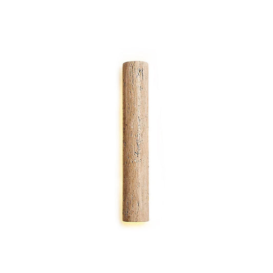 Stein Lange Wall Sconce - Natural Travertine Vertical LED Sconce | Modern Organic Stone Wall Light
