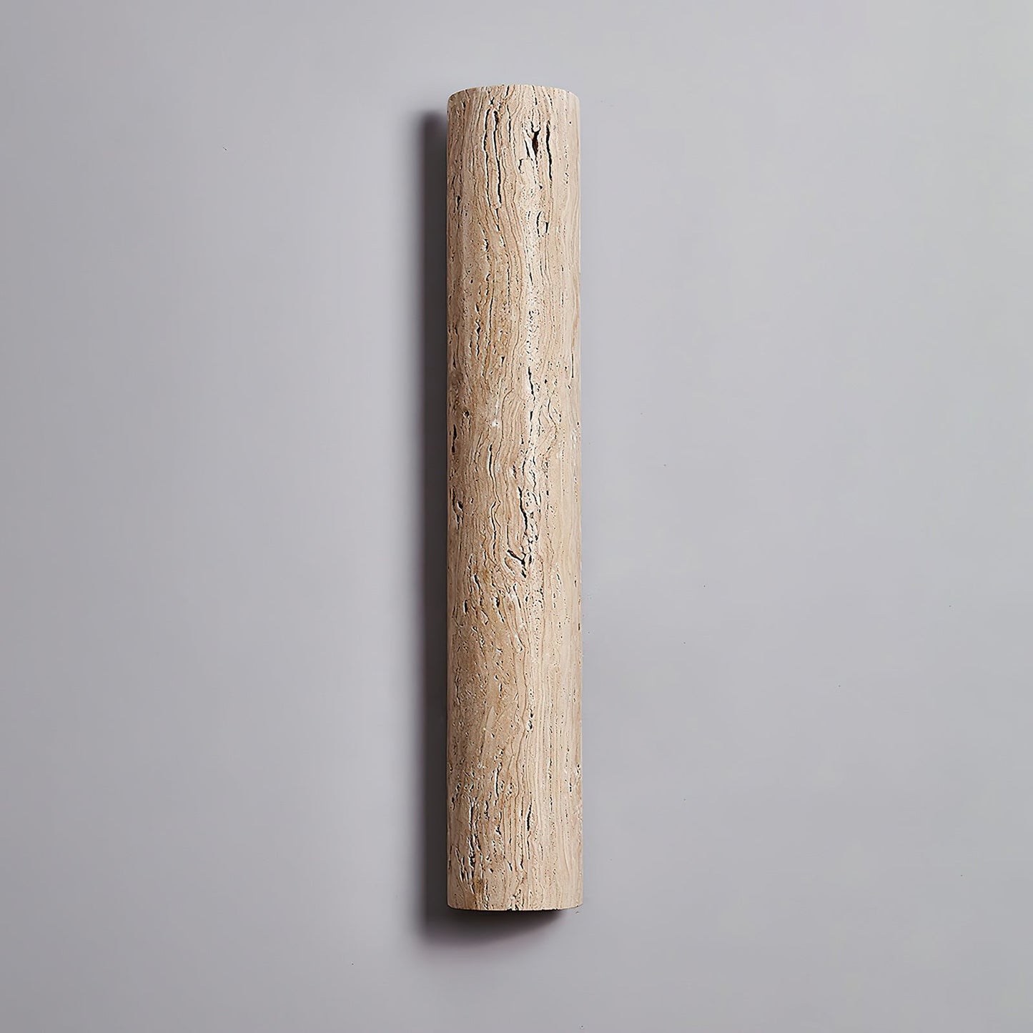 Stein Lange Wall Sconce - Natural Travertine Vertical LED Sconce | Modern Organic Stone Wall Light