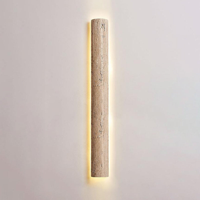 Stein Lange Wall Sconce - Natural Travertine Vertical LED Sconce | Modern Organic Stone Wall Light