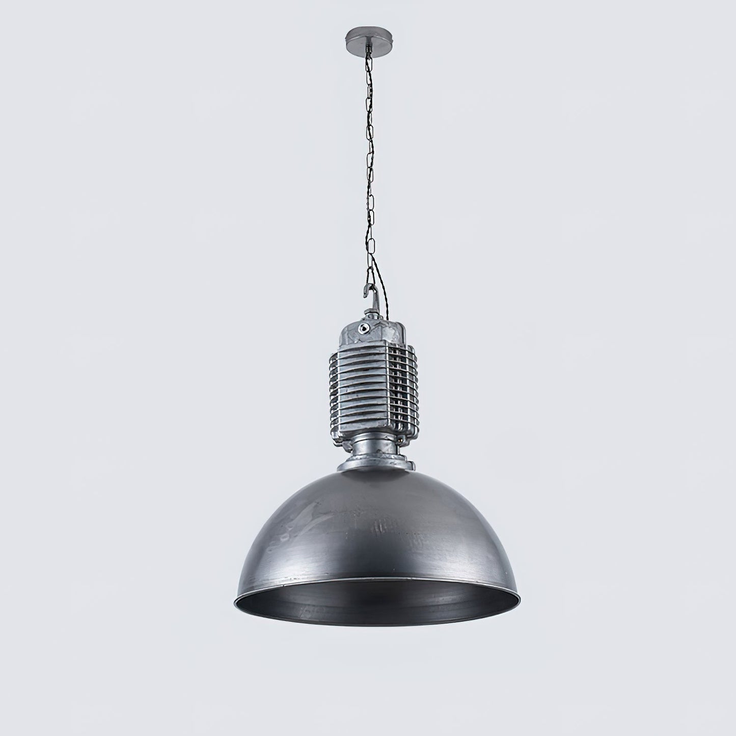 Steinhauer Bikkel Pendant Light - Silver Industrial Dome Pendant | Height-Adjustable Chain Hanging Light