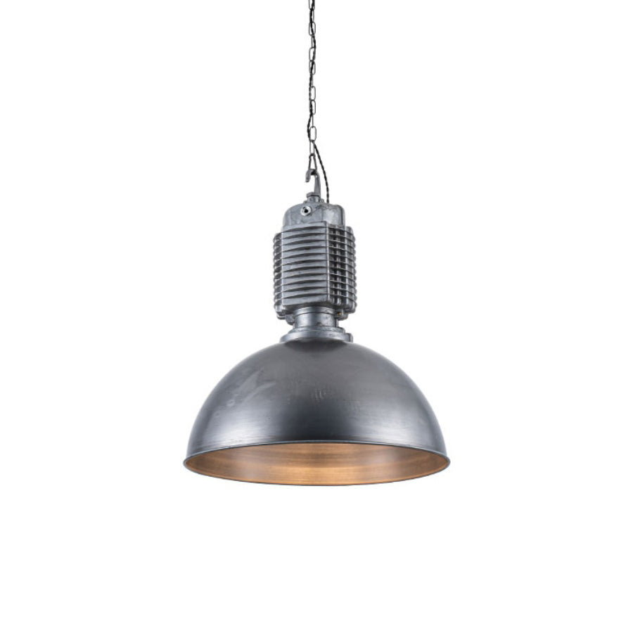 Steinhauer Bikkel Pendant Light - Silver Industrial Dome Pendant | Height-Adjustable Chain Hanging Light