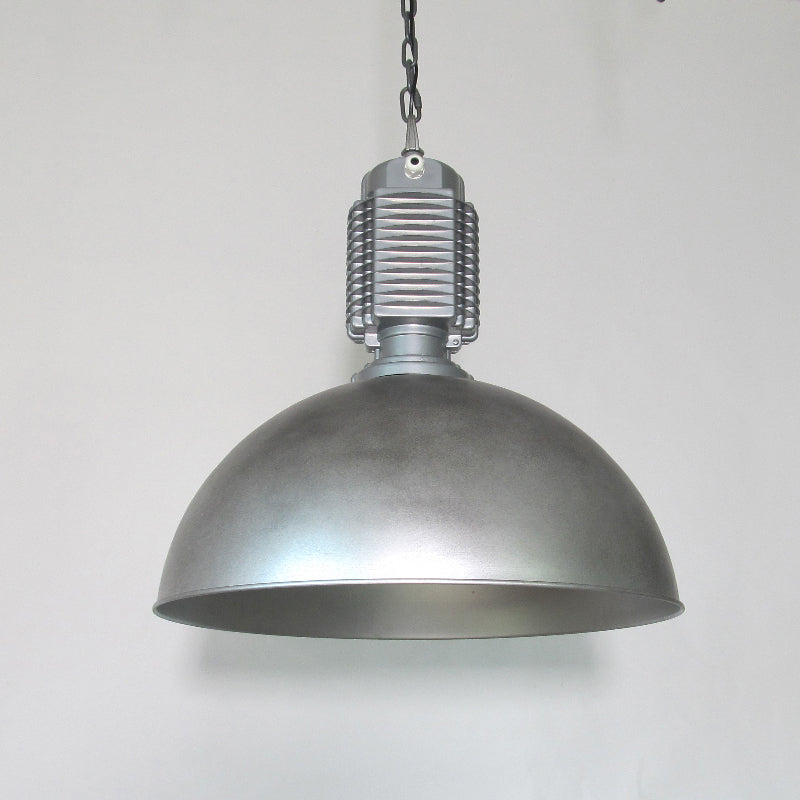Steinhauer Bikkel Pendant Light - Silver Industrial Dome Pendant | Height-Adjustable Chain Hanging Light
