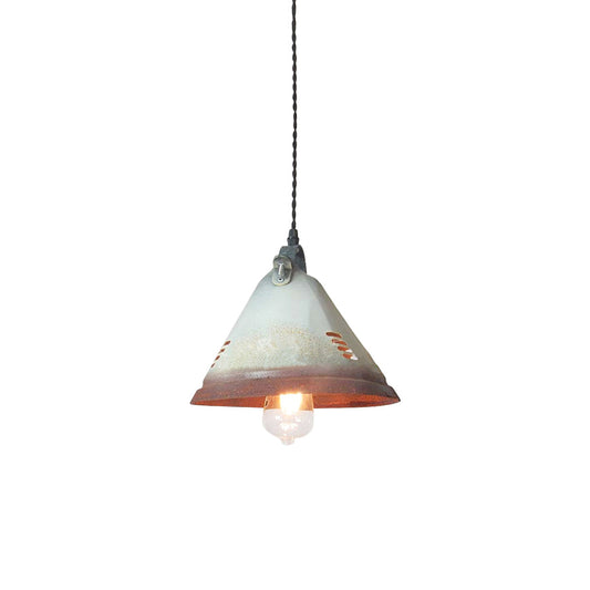 Stella Pendant Light - Light Green Oxidized Metal Vintage Industrial Pendant | Antique Farmhouse Hanging Light