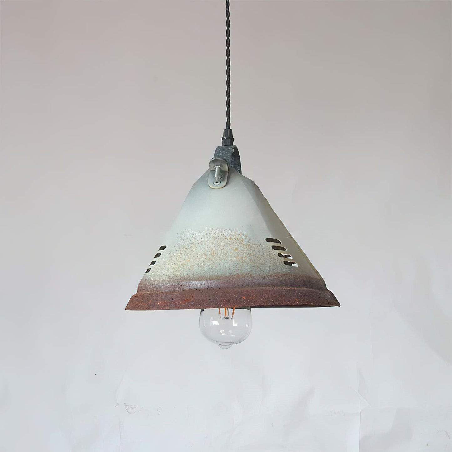 Stella Pendant Light - Light Green Oxidized Metal Vintage Industrial Pendant | Antique Farmhouse Hanging Light