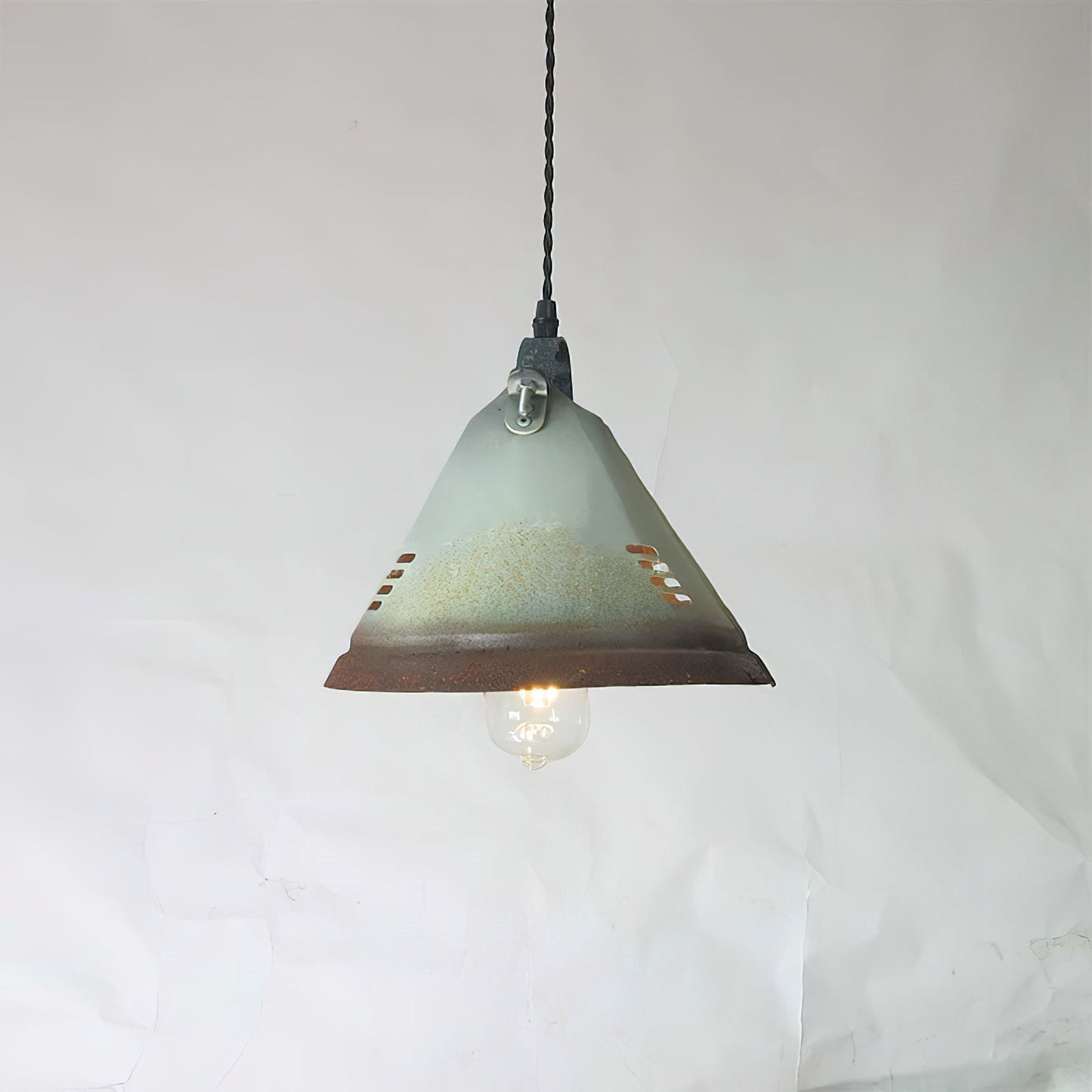 Stella Pendant Light - Light Green Oxidized Metal Vintage Industrial Pendant | Antique Farmhouse Hanging Light