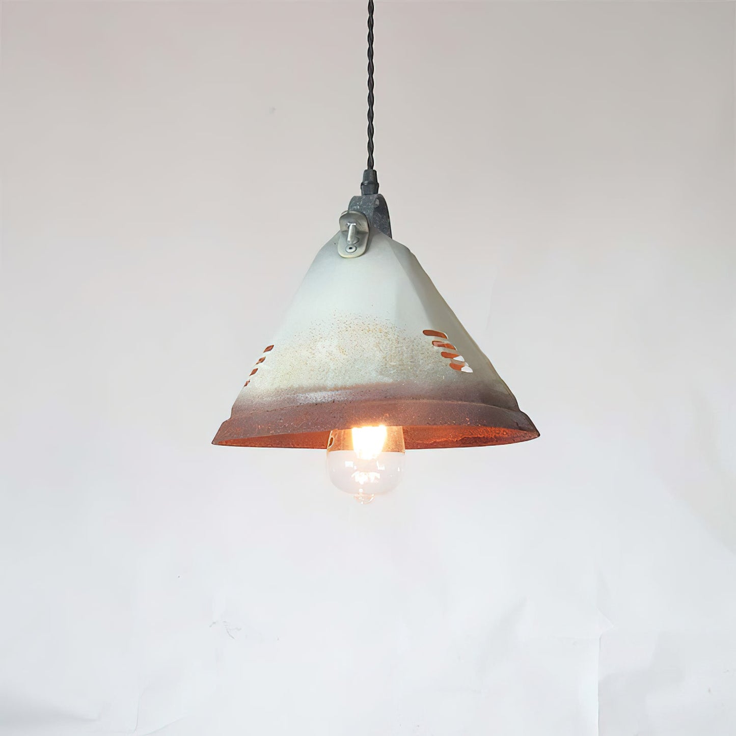 Stella Pendant Light - Light Green Oxidized Metal Vintage Industrial Pendant | Antique Farmhouse Hanging Light