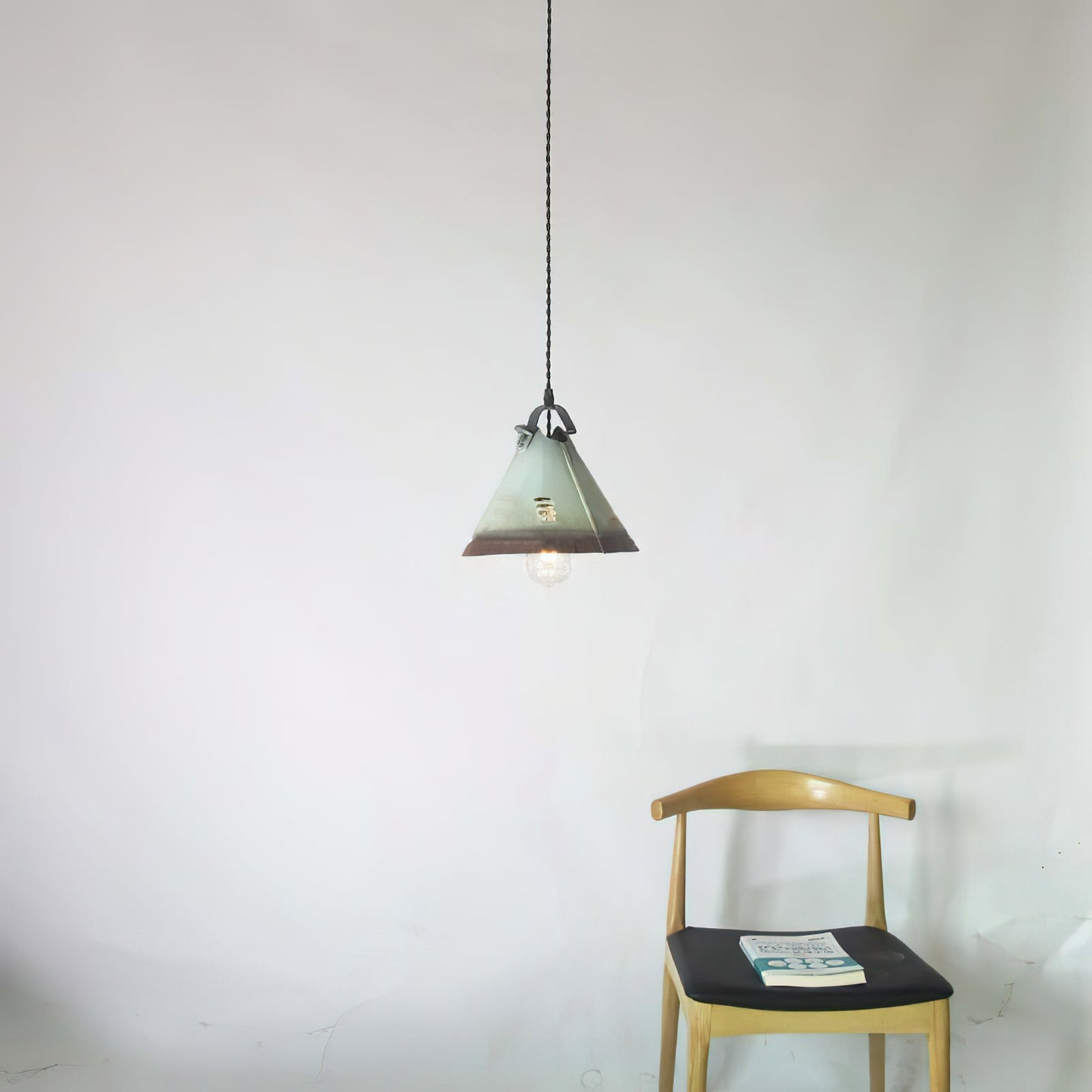 Stella Pendant Light - Light Green Oxidized Metal Vintage Industrial Pendant | Antique Farmhouse Hanging Light