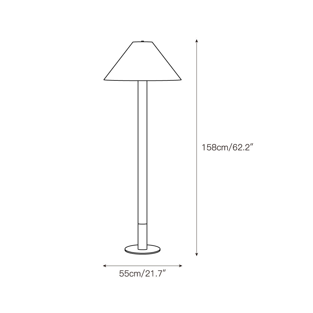 Sterling Travertine Floor Lamp - Natural Stone & Copper Modern Floor Lamp | Textured Fabric Drum Shade Standing Lamp