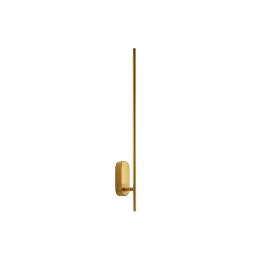 Stick Shaped Metal Sconce - Slender Brass Vertical LED Sconce | Minimalist Wall Light