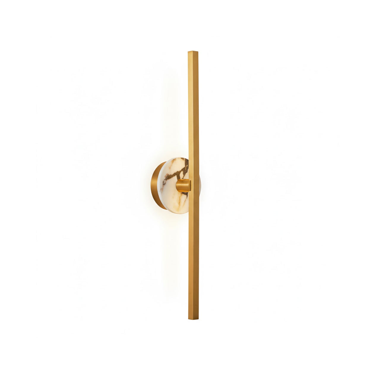 Stick Wall Lamp - Minimalist Marble Backplate Vertical LED Sconce | Architectural Slim Wall Light