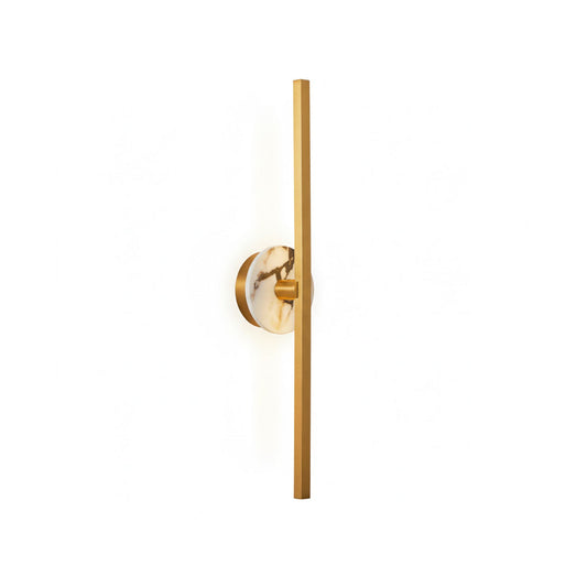 Stick Wall Lamp - Minimalist Marble Backplate Vertical LED Sconce | Architectural Slim Wall Light