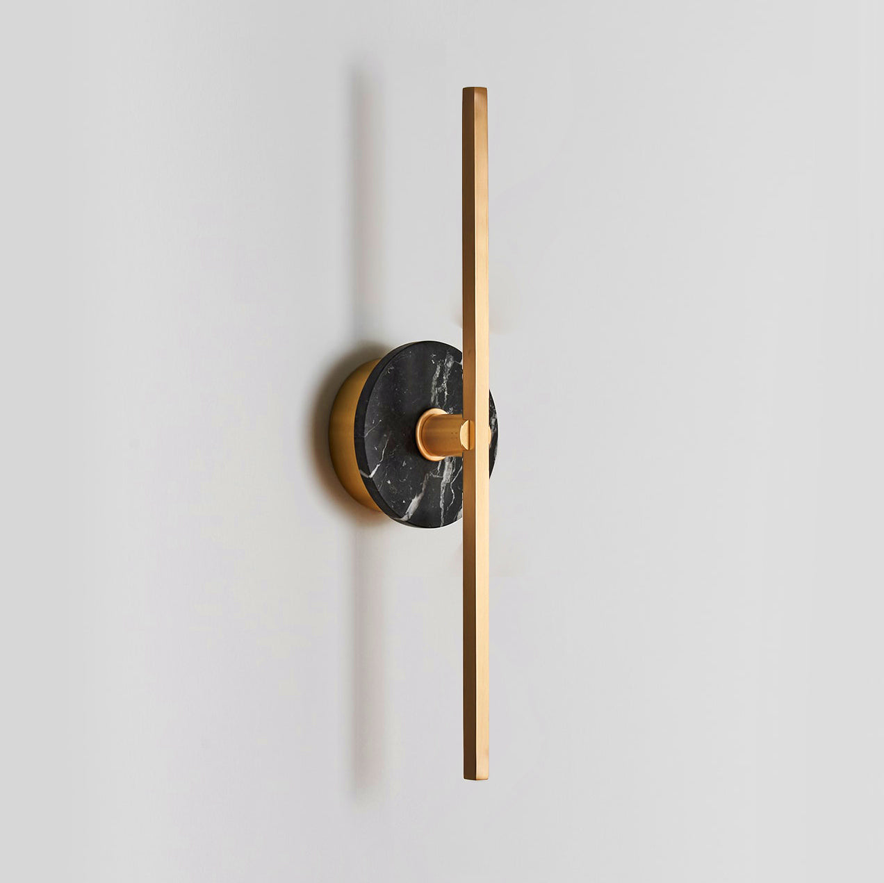 Stick Wall Lamp - Minimalist Marble Backplate Vertical LED Sconce | Architectural Slim Wall Light