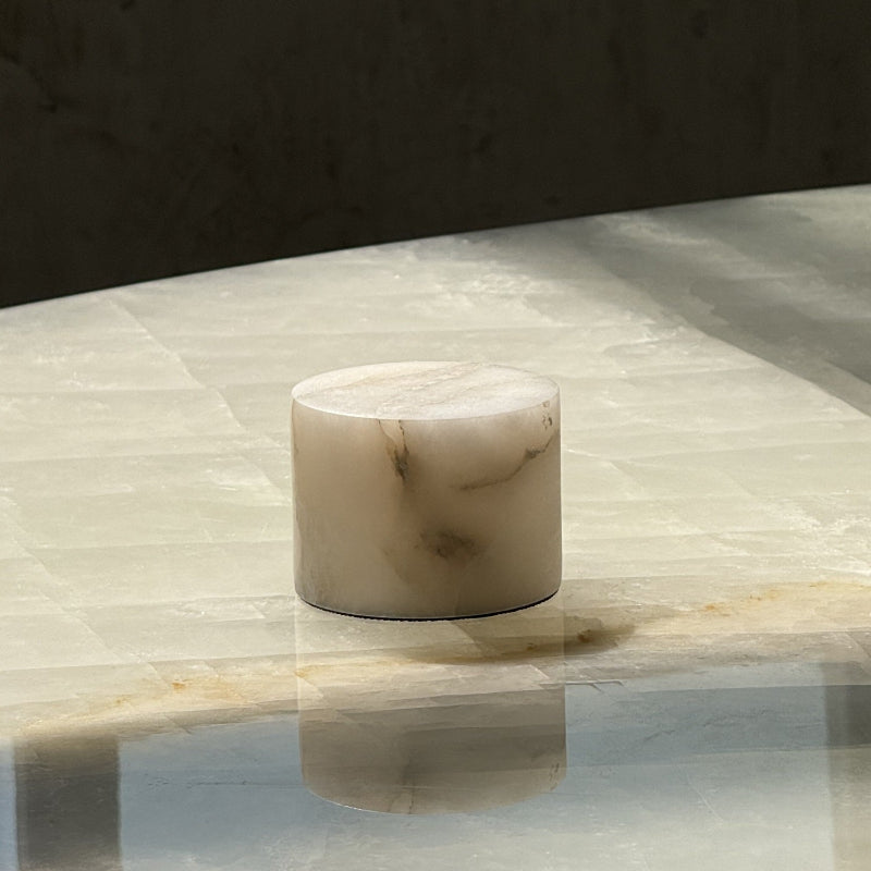 Sterno Alabaster Table Lamp - Cordless Natural Stone Accent Lamp | Battery-Powered Alabaster Desk Light