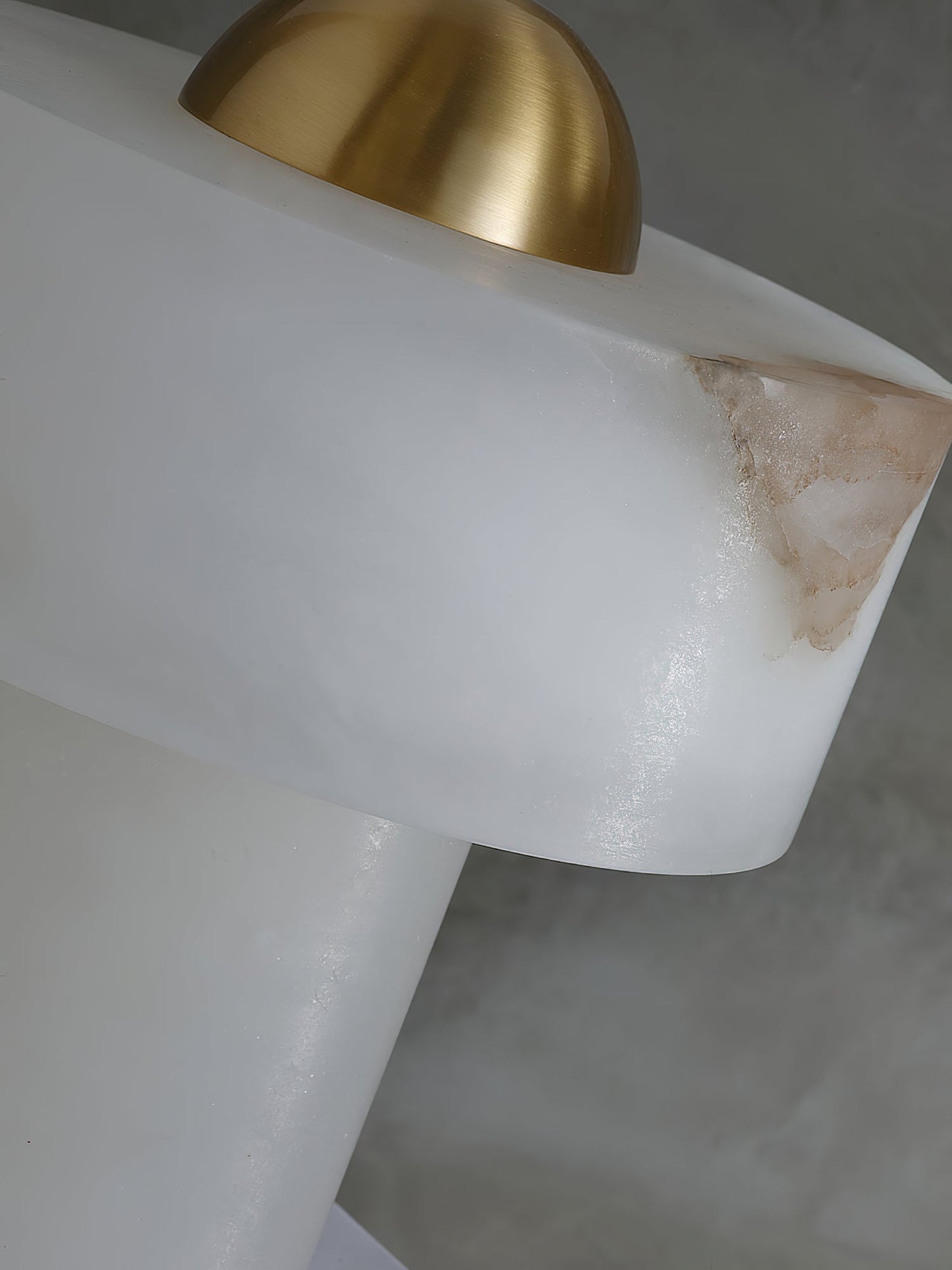 Stone Alabaster Table Light - Solid Alabaster & Brass Accent Lamp | Modern Translucent Stone Desk Light