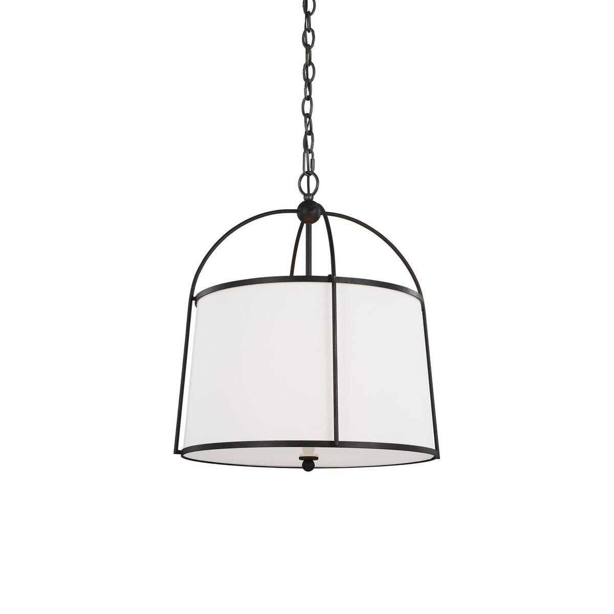 Callaway Pendant Lamp – Slender Iron Frame & Linen Shade Pendant Light