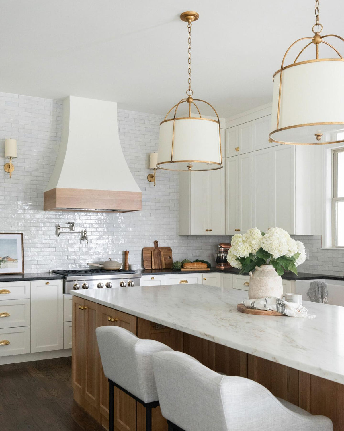 Callaway Pendant Lamp – Slender Iron Frame & Linen Shade Pendant Light