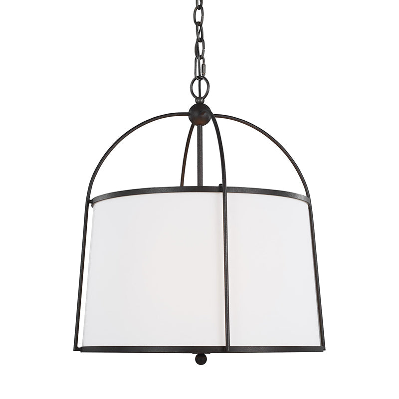 Callaway Pendant Lamp – Slender Iron Frame & Linen Shade Pendant Light