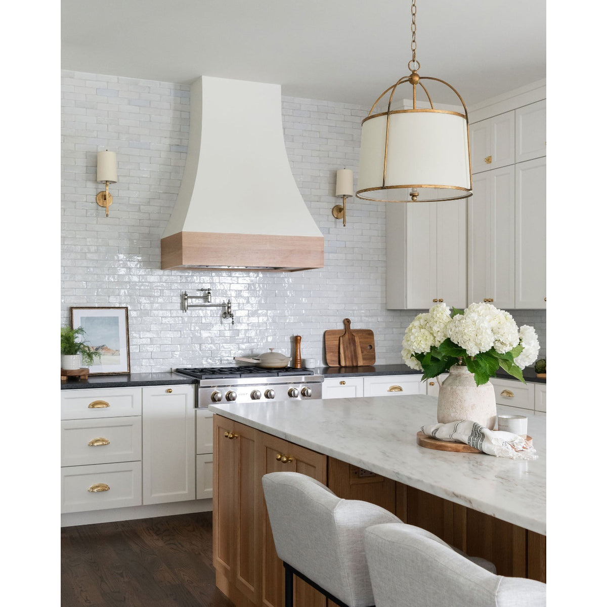 Callaway Pendant Lamp – Slender Iron Frame & Linen Shade Pendant Light