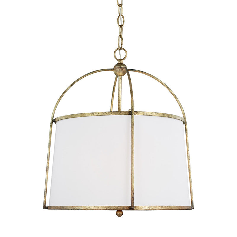 Callaway Pendant Lamp – Slender Iron Frame & Linen Shade Pendant Light