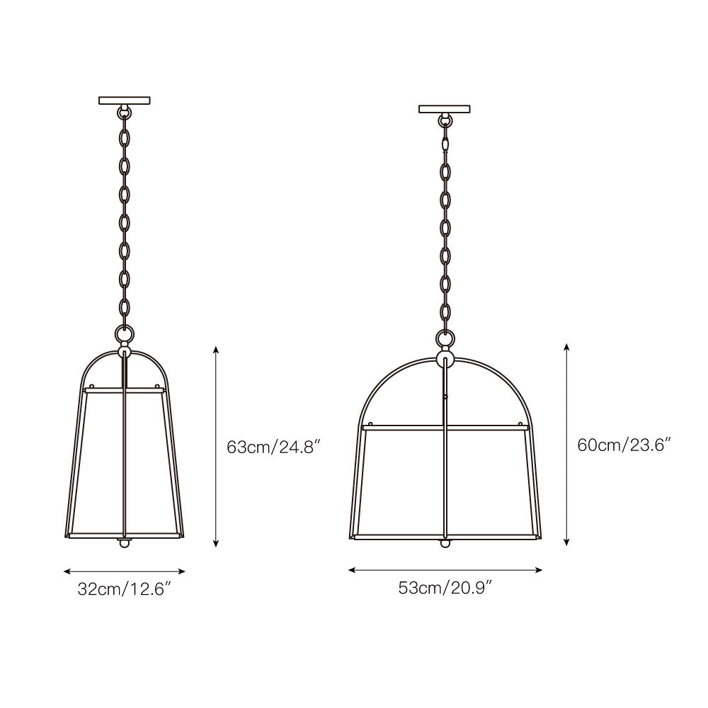 Callaway Pendant Lamp – Slender Iron Frame & Linen Shade Pendant Light