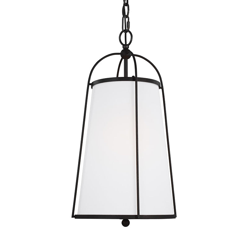 Callaway Pendant Lamp – Slender Iron Frame & Linen Shade Pendant Light