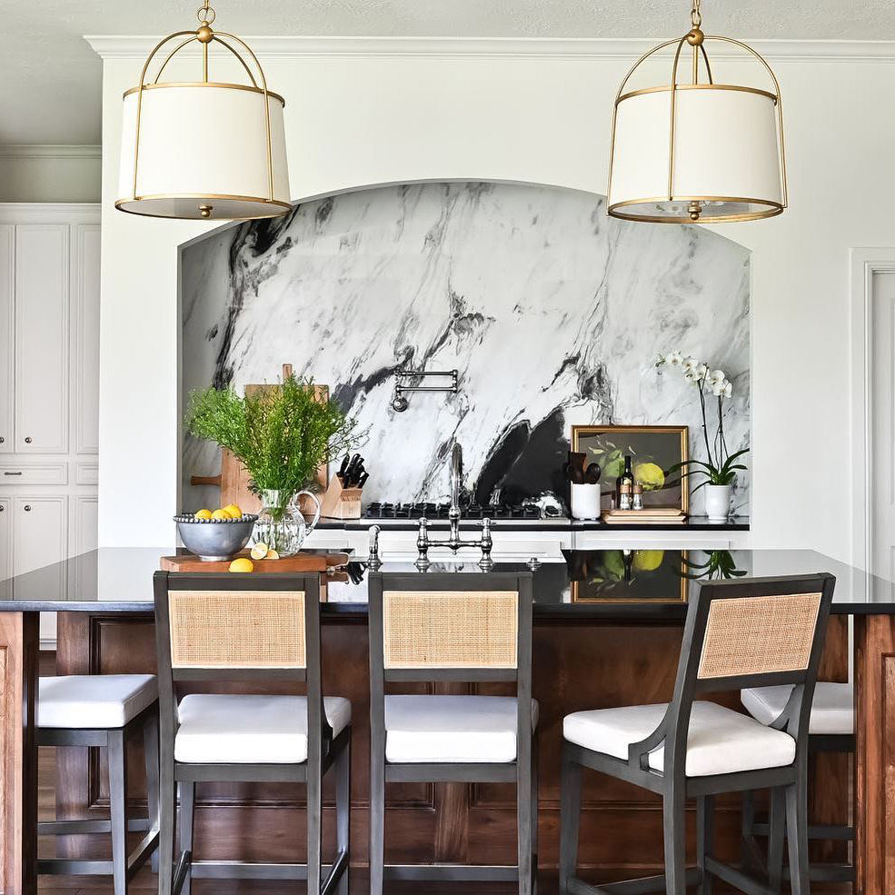 Callaway Pendant Lamp – Slender Iron Frame & Linen Shade Pendant Light
