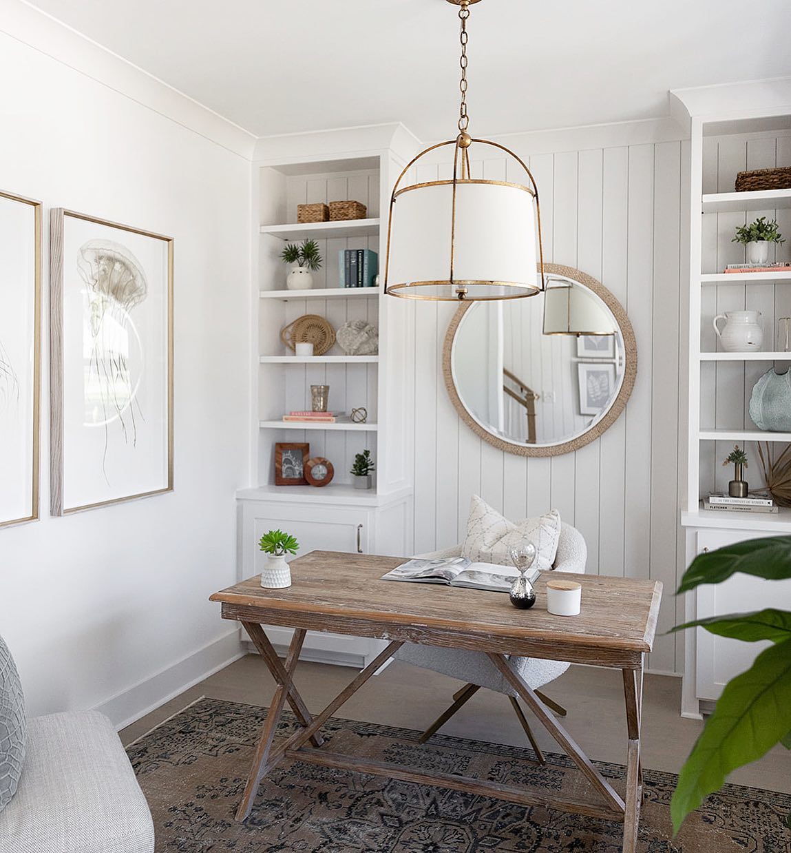 Callaway Pendant Lamp – Slender Iron Frame & Linen Shade Pendant Light
