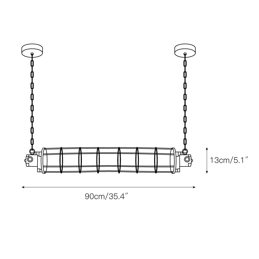 Strasbourg Tube Pendant Lamp - Sleek Silver Metal & Acrylic Linear Pendant Light | Modern Linear Suspension Light