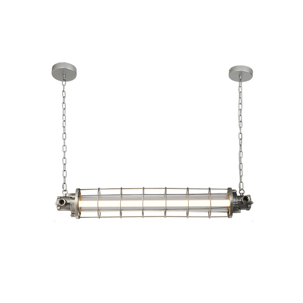 Strasbourg Tube Pendant Lamp - Sleek Silver Metal & Acrylic Linear Pendant Light | Modern Linear Suspension Light