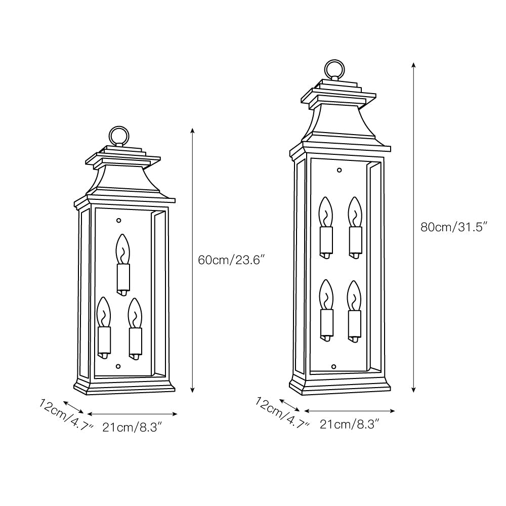 Strathmore Wall Lamp - Georgian Matte Black Fretwork Outdoor Wall Sconce | Pagoda Metal Lantern Light