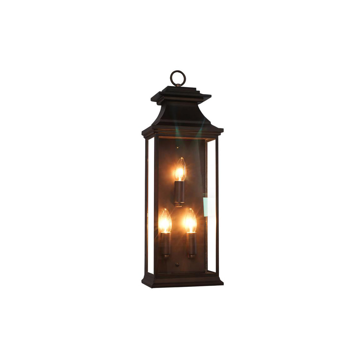 Strathmore Wall Lamp - Georgian Matte Black Fretwork Outdoor Wall Sconce | Pagoda Metal Lantern Light