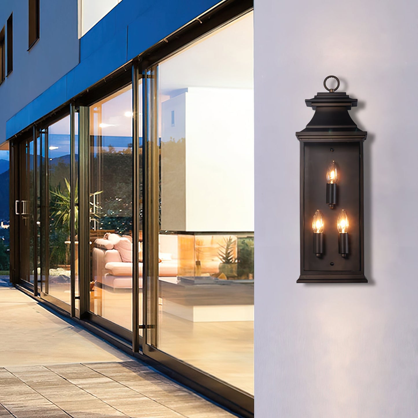 Strathmore Wall Lamp - Georgian Matte Black Fretwork Outdoor Wall Sconce | Pagoda Metal Lantern Light