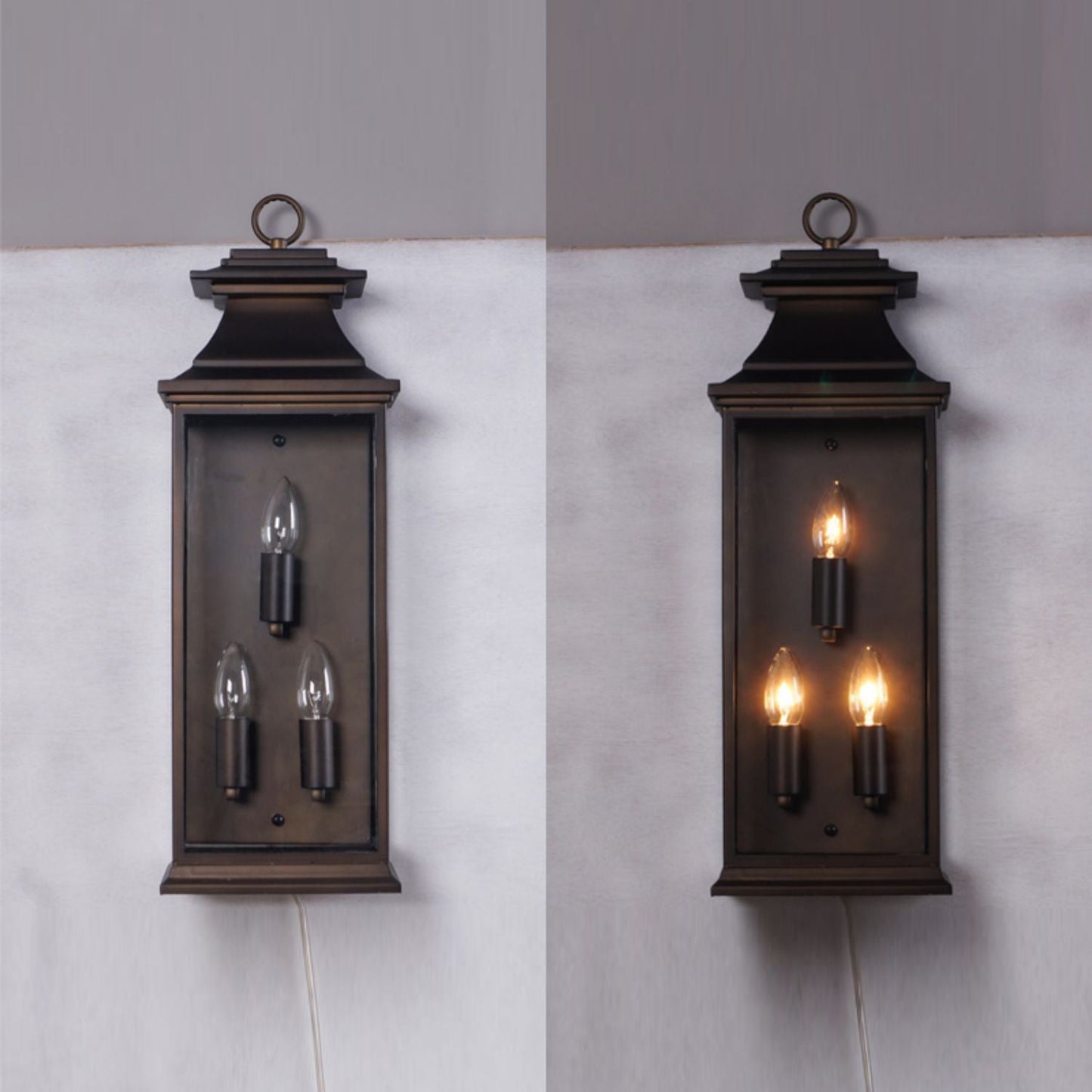 Strathmore Wall Lamp - Georgian Matte Black Fretwork Outdoor Wall Sconce | Pagoda Metal Lantern Light