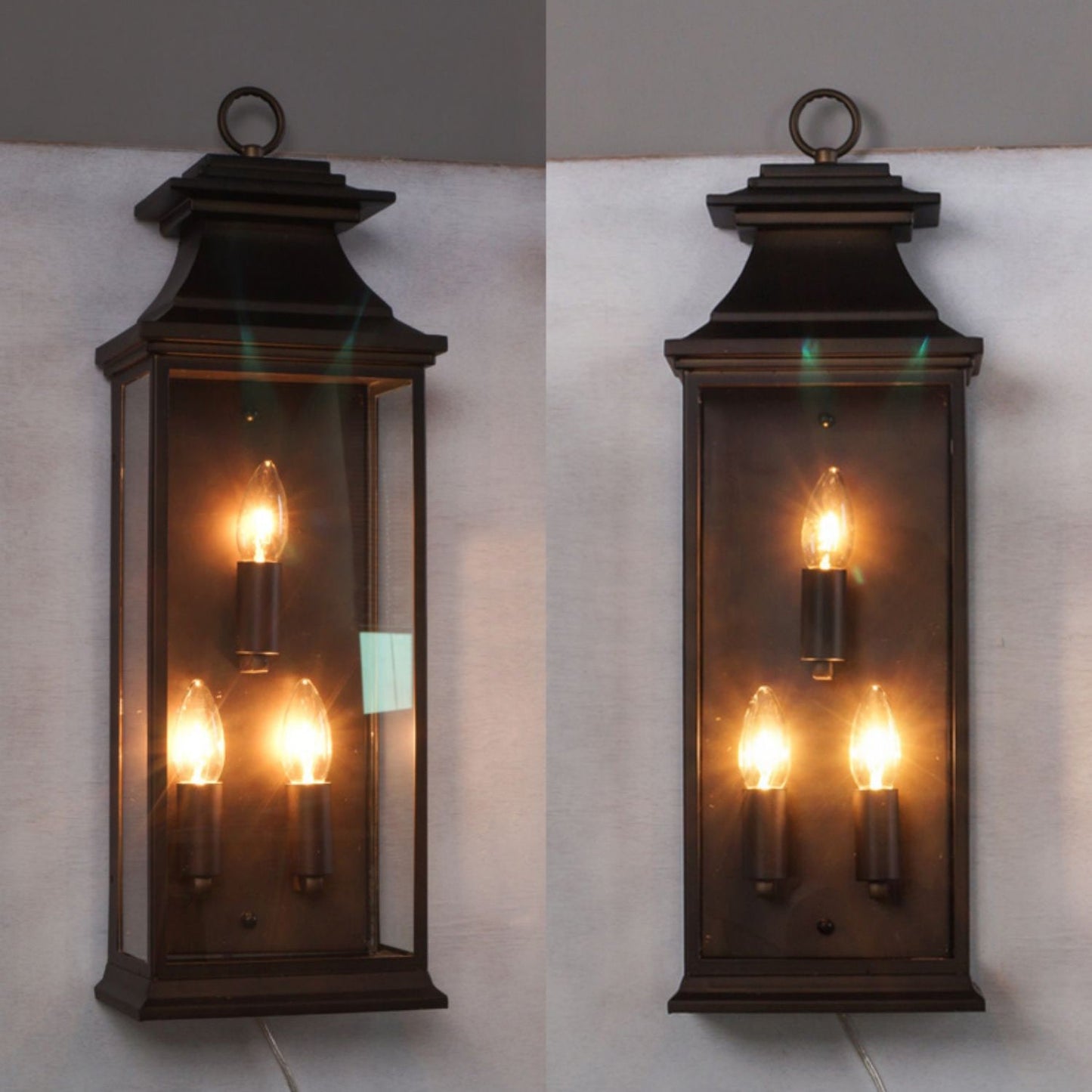 Strathmore Wall Lamp - Georgian Matte Black Fretwork Outdoor Wall Sconce | Pagoda Metal Lantern Light