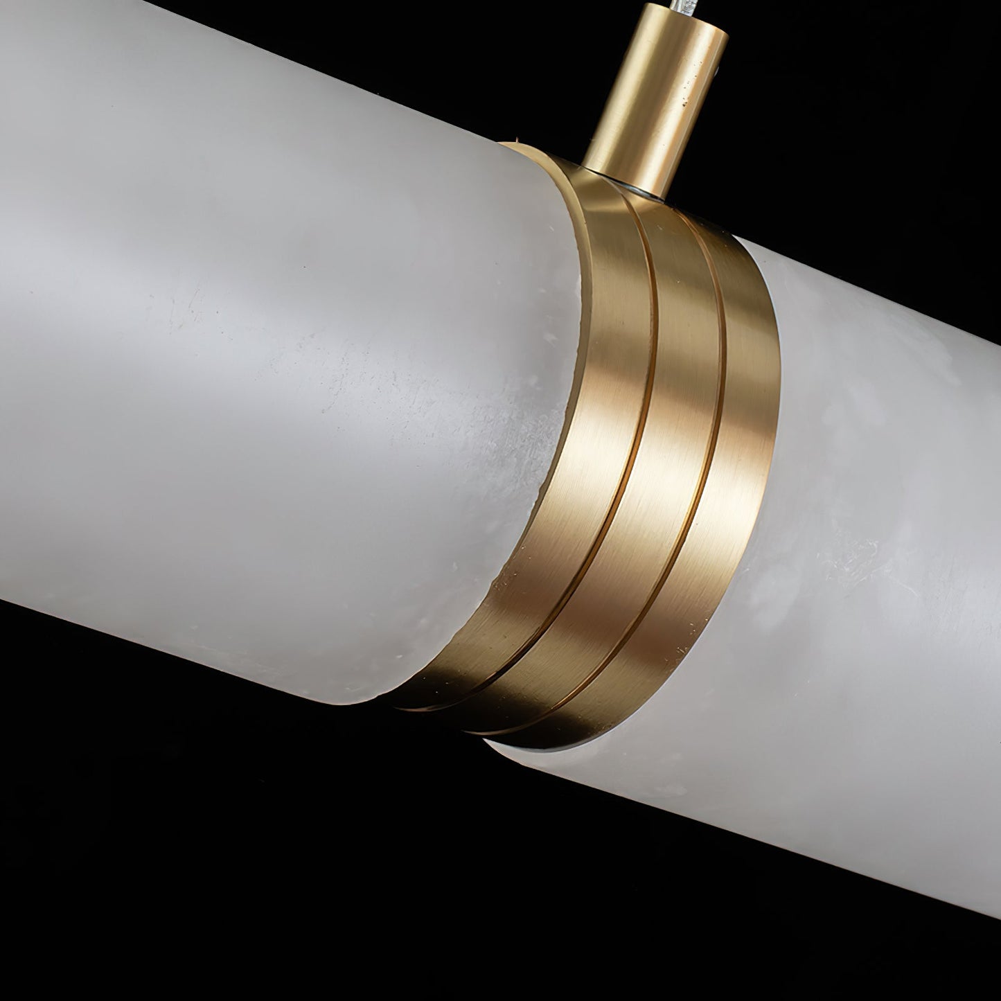 Stream Alabaster Pendant Light - Linear Brass & Translucent Stone Bar | Modern Natural Alabaster Kitchen Island Light