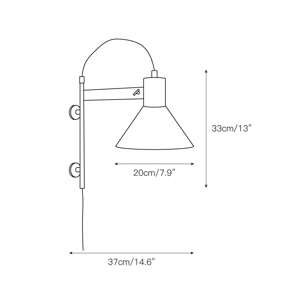 Studio Plug-In Wall Lamp - Aluminium Modern Wall Light | Plug-In Reading & Task Sconce