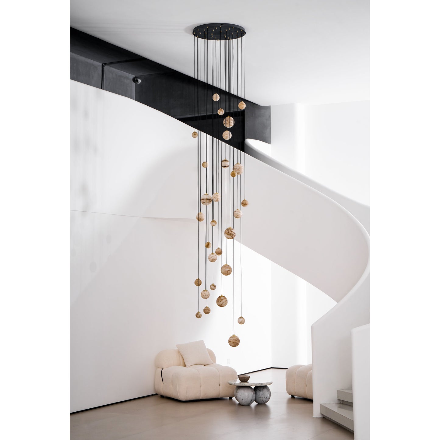 Sultana Alabaster Cluster Chandelier - Yellow Alabaster Multi-Light Pendant | Cascading Grand Foyer Light