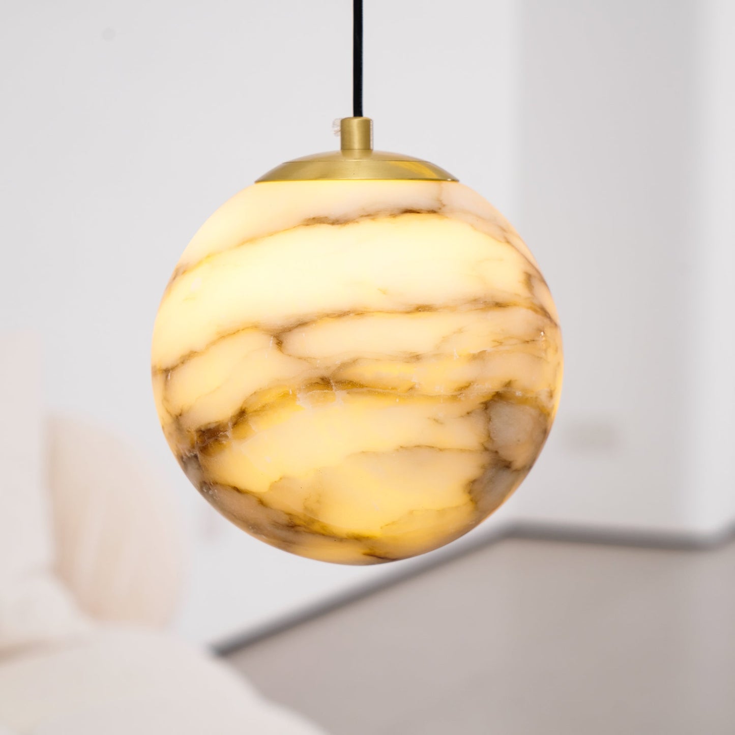 Sultana Alabaster Cluster Chandelier - Yellow Alabaster Multi-Light Pendant | Cascading Grand Foyer Light