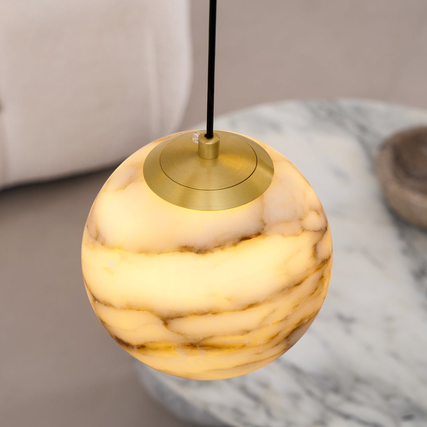 Sultana Alabaster Cluster Chandelier - Yellow Alabaster Multi-Light Pendant | Cascading Grand Foyer Light