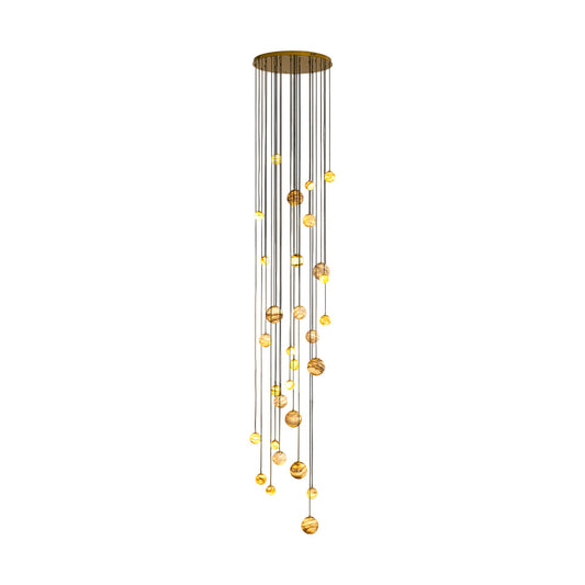Sultana Alabaster Cluster Chandelier - Yellow Alabaster Multi-Light Pendant | Cascading Grand Foyer Light