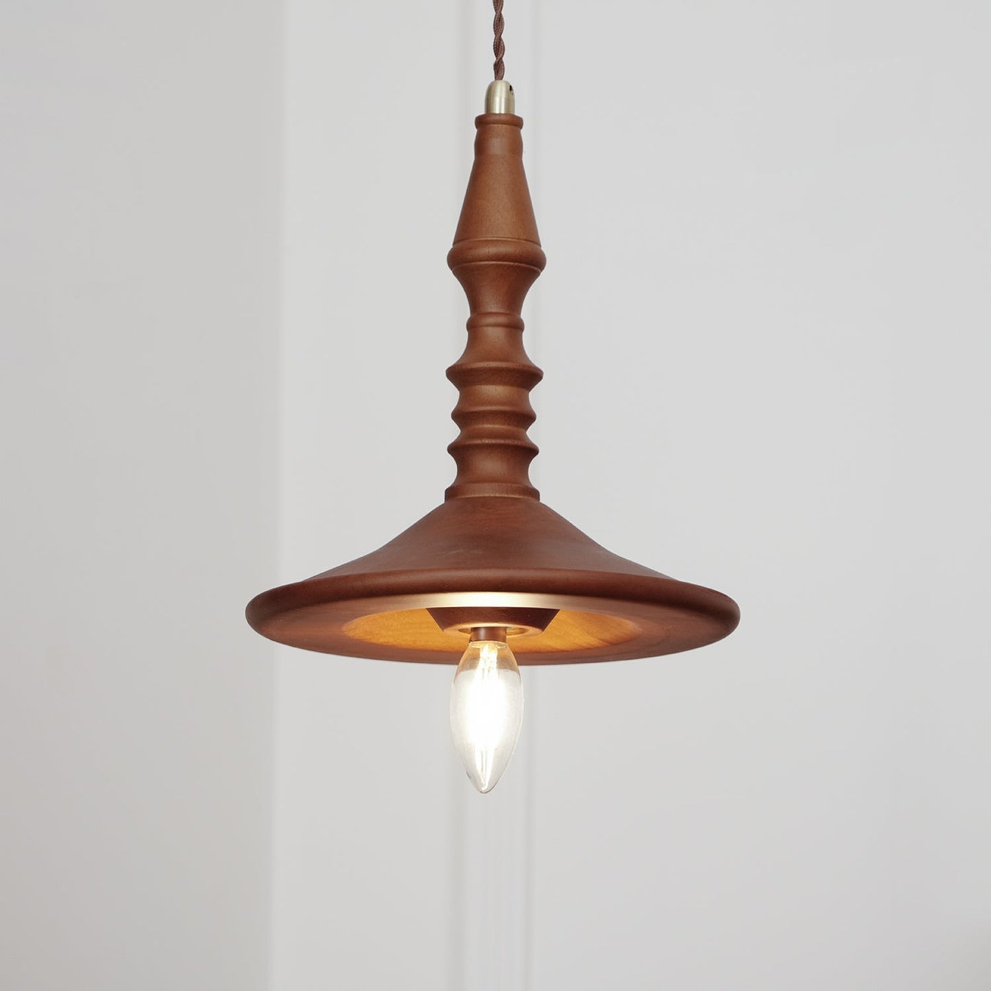 Sumally Pendant Light - Handcrafted Walnut Wood Pendant | Artisanal Geometric Wooden Hanging Light