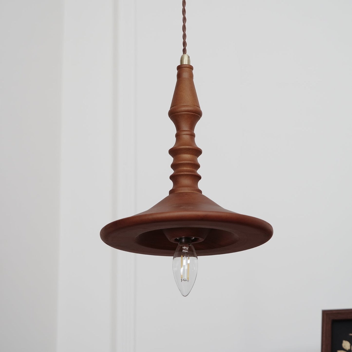 Sumally Pendant Light - Handcrafted Walnut Wood Pendant | Artisanal Geometric Wooden Hanging Light
