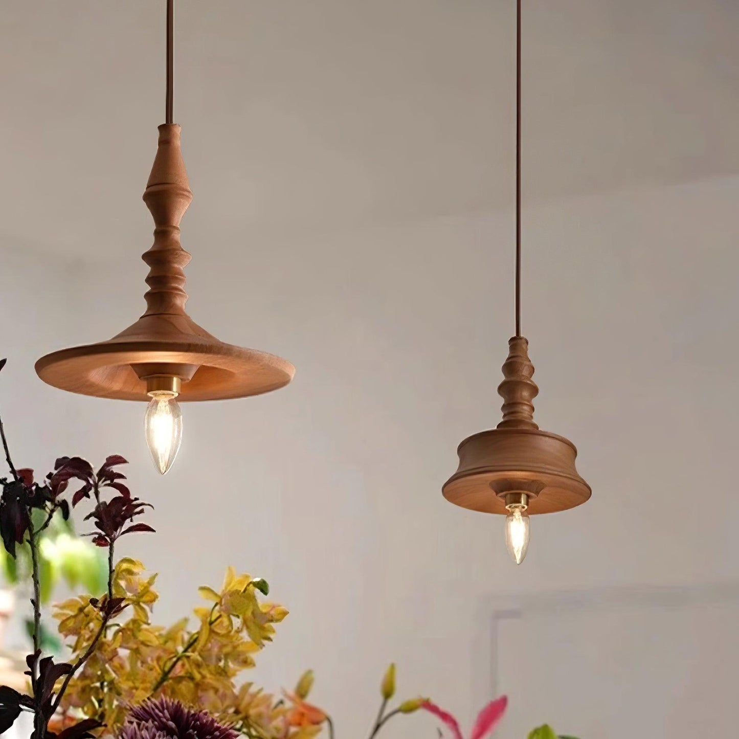 Sumally Pendant Light - Handcrafted Walnut Wood Pendant | Artisanal Geometric Wooden Hanging Light