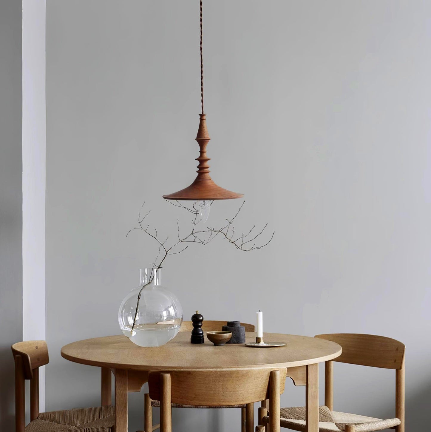 Sumally Pendant Light - Handcrafted Walnut Wood Pendant | Artisanal Geometric Wooden Hanging Light
