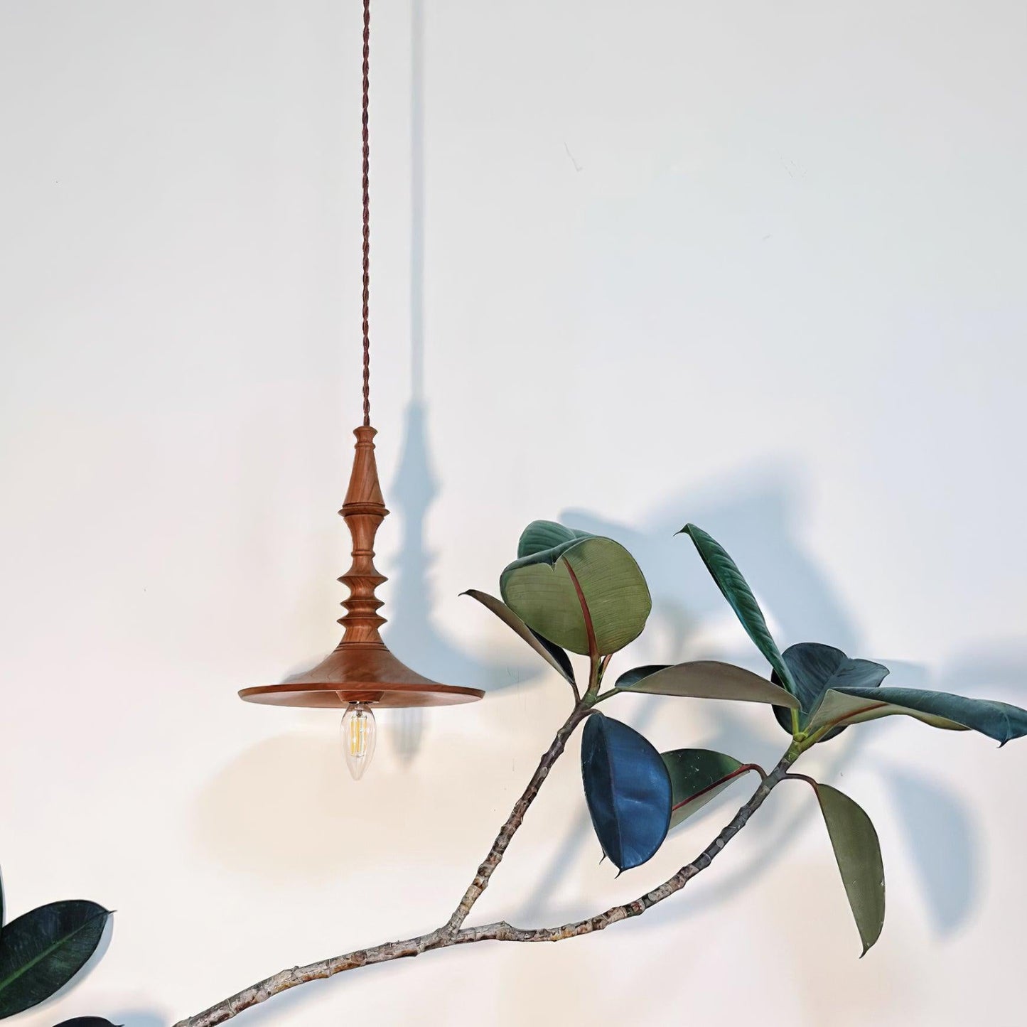 Sumally Pendant Light - Handcrafted Walnut Wood Pendant | Artisanal Geometric Wooden Hanging Light