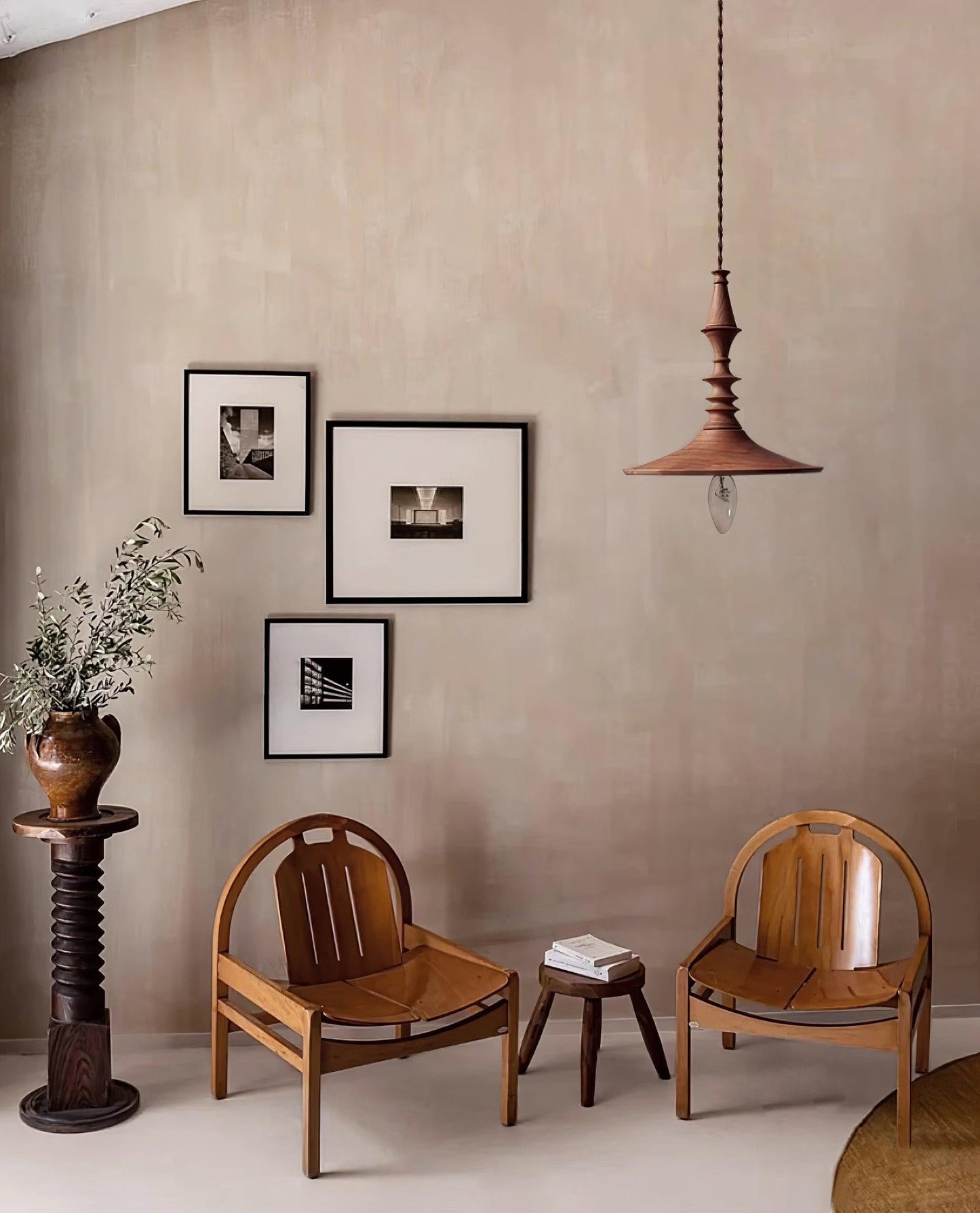 Sumally Pendant Light - Handcrafted Walnut Wood Pendant | Artisanal Geometric Wooden Hanging Light